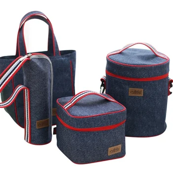 

Portable Oxford Travel Picnic Storage Bag Outdoor Insulated Thermal Lunch Bag Food Organizer Tote Shoulder Bag