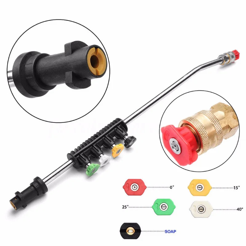 DWZ New Pressure Washer Jet Lance Spray Wand + 5pcs Nozzles Tips for Karcher K1-K7