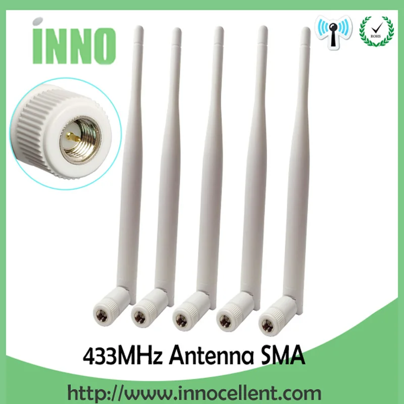 5 шт./лот 433 МГц Антенна 5dBi GSM SMA Штекерная антенна IOT Беспроводной ретранслятор м