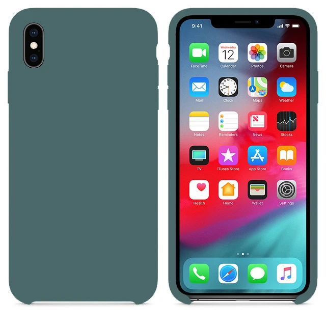 Pine green Чехол для Iphone 7 с логотипом жидкий силиконовый чехол s для Apple X Xs XR 11 Pro Max 6 S 8 7 Plus 6 S 11pro задняя крышка оболочка - Цвет: Pine green