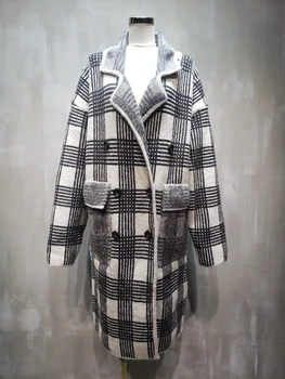 

Net Red Honey Bean Celebrity Inspired Factory Shop Cashmere Soft Knitted Thickened Hepburn Style Long Woolen Coat Winter