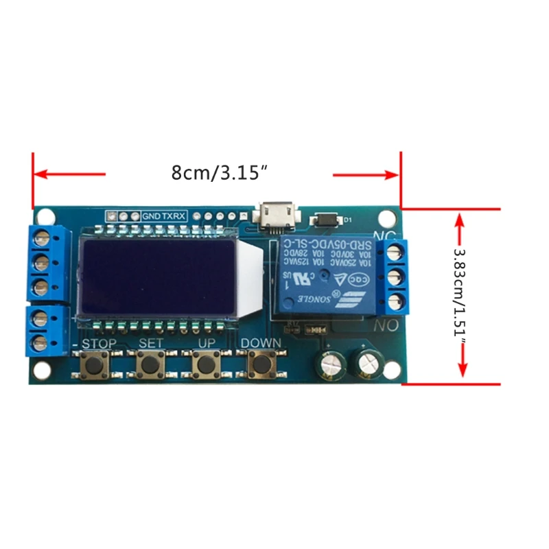 

DC 6-30V Support Micro USB 5V LCD Display Automation Cycle Delay Timer Relay