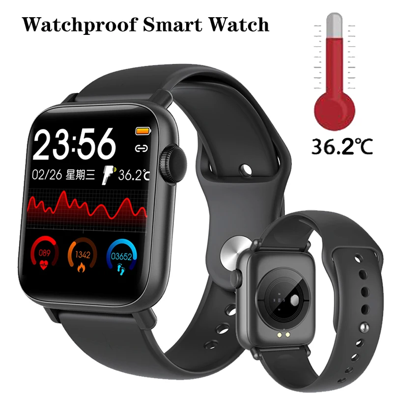 

Full Touch QS19 Smart Watch Body Temperature 24H Measurement Heart Rate Watch Fitness Tracker Smart Watch For Andorid IOS Men