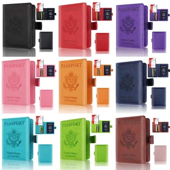

Leather Blocking Passport Holder Wallet Cover Travel Document Organizer Case For Men Women With Credit Card Slots
