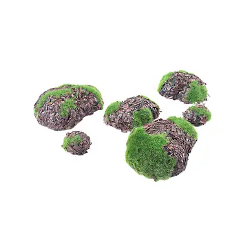 

1Pack Fake Moss Stones Craft Flower Green Plants Rock Artificial Landscape Stone Shop Window Office Fake Decor