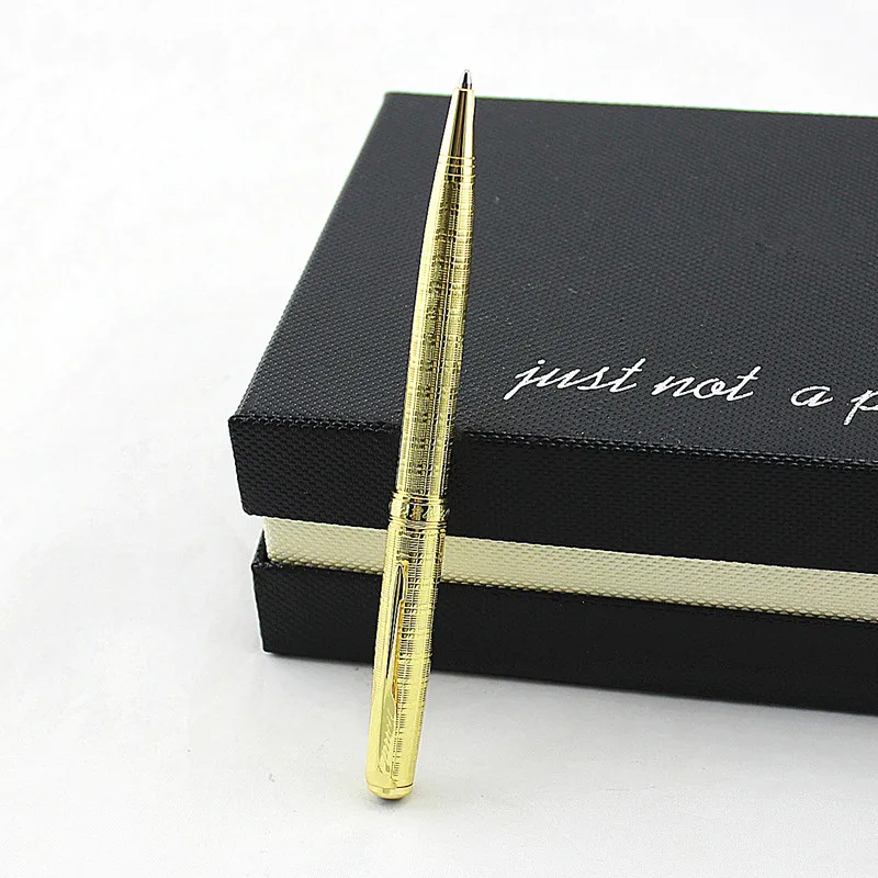 Высококачественный Роскошный Золотой зажим шариковая ручка офисные школьные принадлежности металлические ручки принажности для письма подарки шариковые ручки