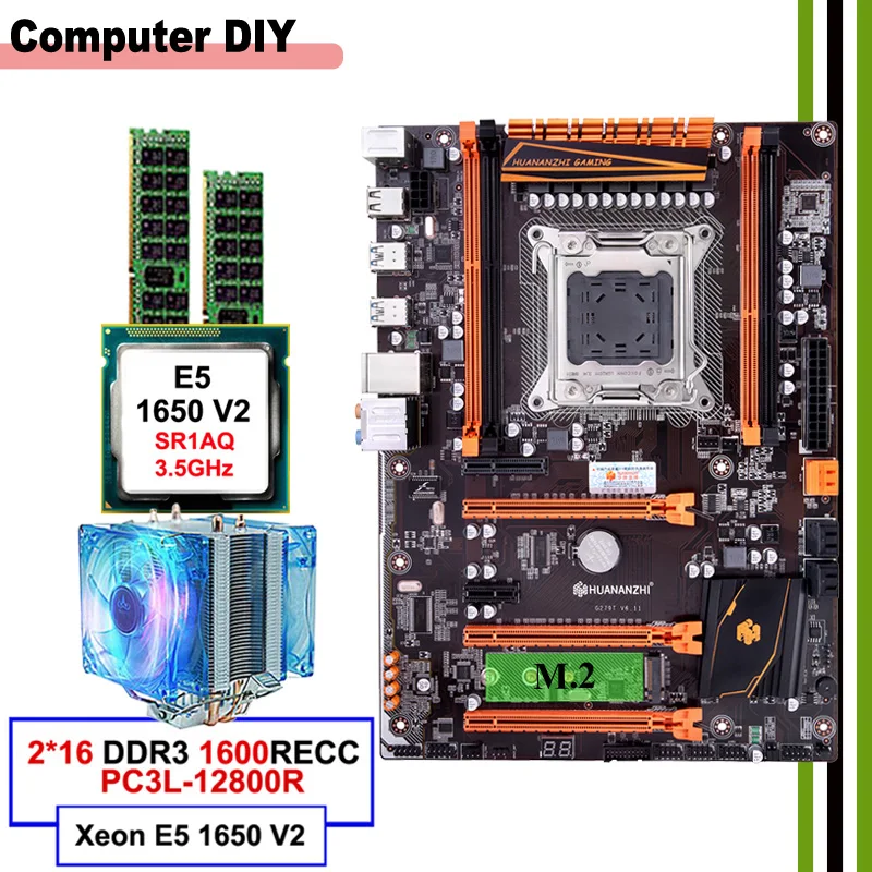 Лидер продаж материнская плата HUANANZHI deluxe X79 LGA2011 с разъемом M.2 SSD mobo процессором Xeon