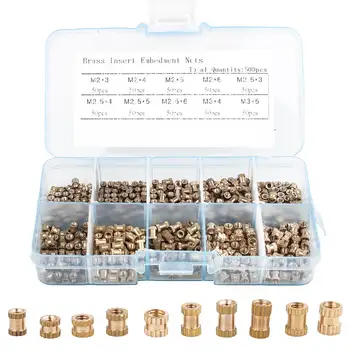 

500pcs Set M2 M2.5 M3 Brass Insert Nut Injection Moulding Knurled Threaded Box