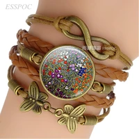 Gustav Klimt The Kiss Bracelet Handmade Infinity Leather Charm Bracelets Klimt Art Jewelry Valentine Gift