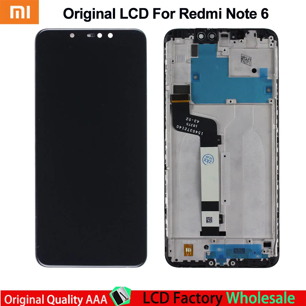 6,2" дисплей для Xiaomi Redmi Note 6 Pro, сенсорный ЖК-экран с рамкой для Redmi Note 6 Pro, замена дисплея