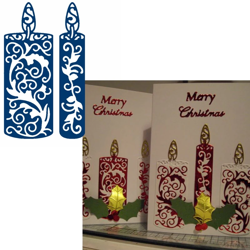 

Delicate Candle Metal Cutting Dies Stencils Hollowed Candle Die Cut For Card Making DIY New 2019 Crafts Cards