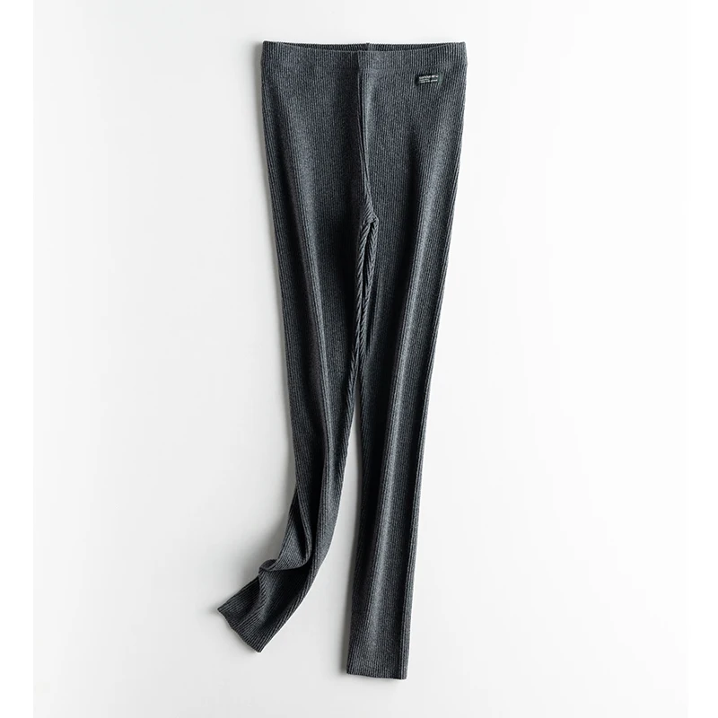 Dark Gray 2 Новые модные леггинсы с высокой талией, женские леггинсы для тренировок, тонкие женские тонкие леггинсы-карандаш, дышащие леггинсы, хлопковые эластичные леггинсы - Цвет: Dark Gray 2