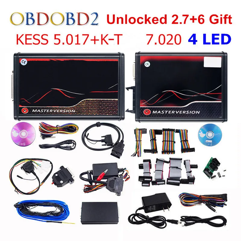 Онлайн мастер KESS V5.017 + 4 светодиодный KT V7.020 не маркер 5 017 K T 7 020 программатор