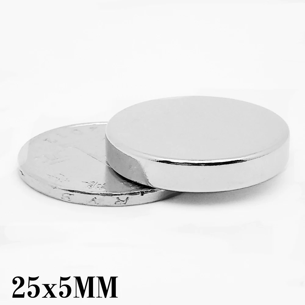 1/2/5/10/15/20PCS 25×5 mm Disc Strong Powerful Magnets N35 Bulk Round Search Magnet 25x5mm Permanent Neodymium Magnet 25*5