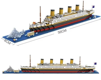 

Titanic Ship Model Building Blocks Bricks Toys With 1860Pcs Mini Titan 3D Kit Diy Boat Educational Collection For Children Boys