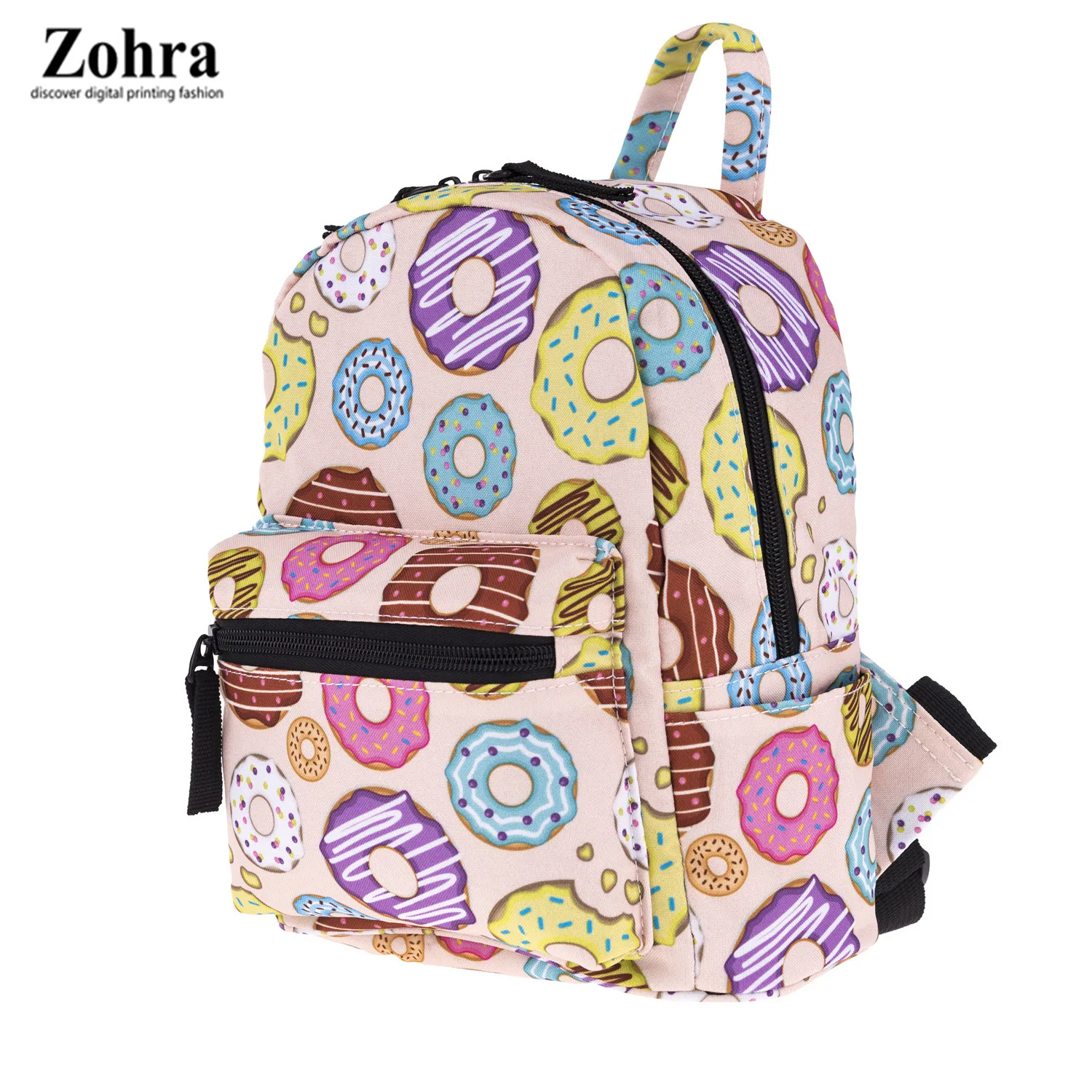 

Zohra Cross Border New Style South Korea Oxford Cloth Mini Backpack 3D Digital Printing Donuts Shoulder CHILDREN'S School Bags