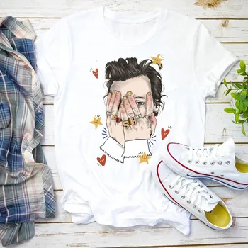 

Harry Styles Tshirt Unisex Couple Rap Shirt Geek Hip-hop Harajuku T Shirt Women