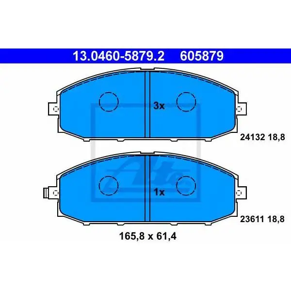 Колодки дисковые п.\ Nissan Patrol Y61 4.5i/2.8TD/4.2TD 97/3.0Di