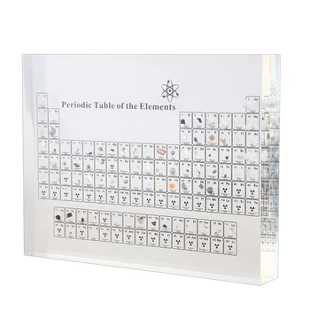 

Acrylic Periodic Table Display with Real s Teaching School Day Birthday Gifts Chemical s Display Decor