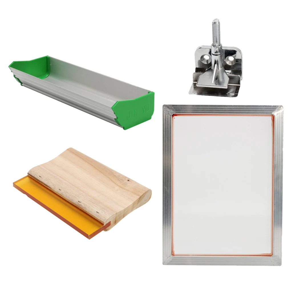 Silk Screen Printing Frames Set, with Squeegee, Clamp for T-Shirt DIY Print
