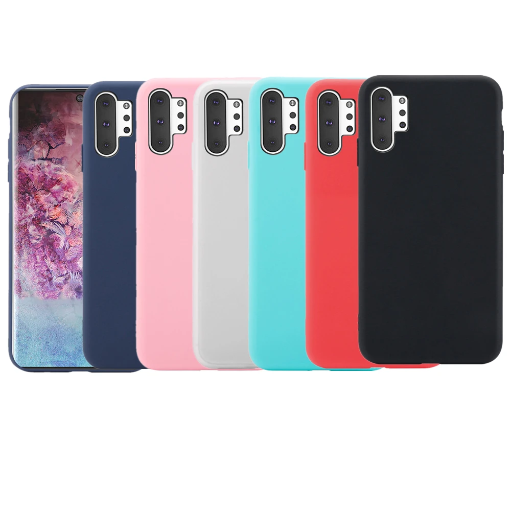 

For Samsung Galaxy Note 10 Pro Phone Case Note 10 Candy colors Soft Silicone TPU Scratchproof Cover For Galaxy A30 A50 A60 A80