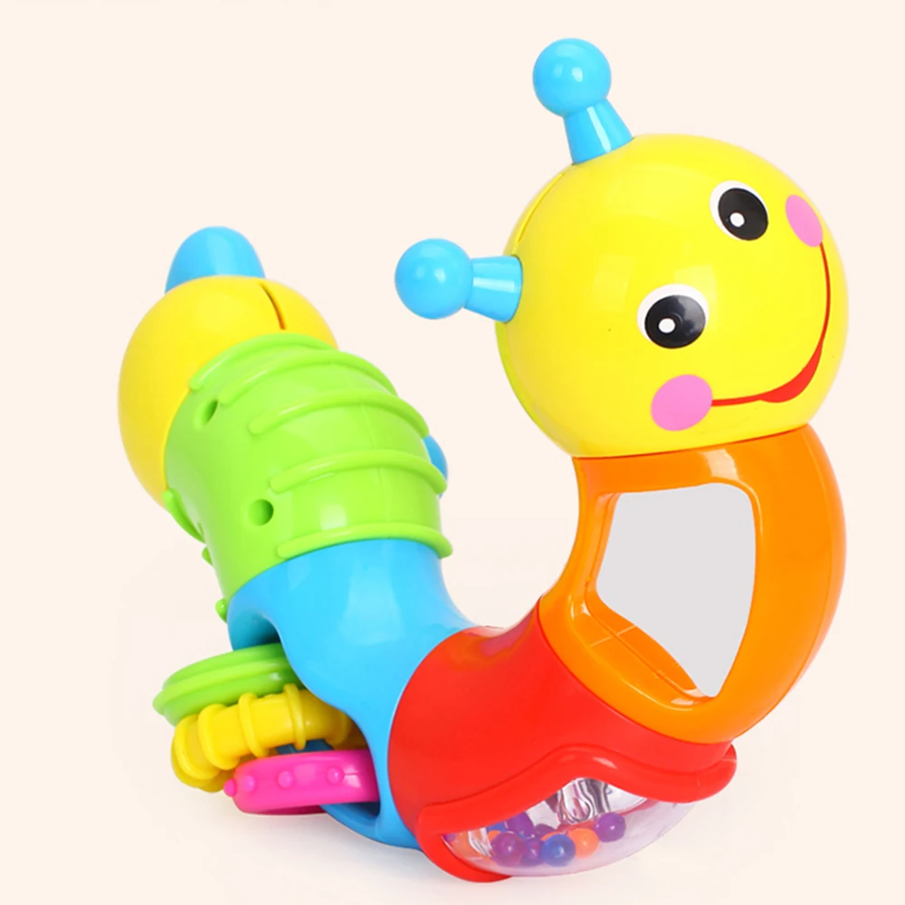 

Crawling bug toy Children educational baby rattle cute worm insert puzzle turn baby finger elastic training early education toys