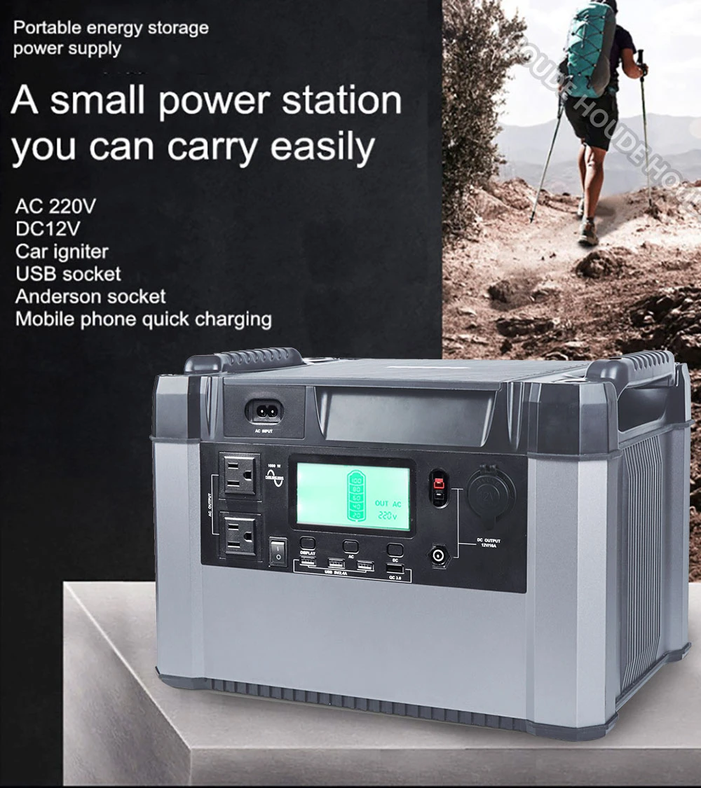 270000Mah 1000WH Portable Power Station Solar Power Generator Solar Emergency Back Up Battery For Camping/Fishing tacklife jump starter