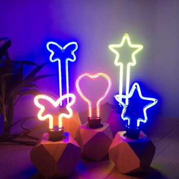 

Personality Art Colorful LED Bulb Cafe Bar Tea Shop Clothing Store Pendant Lamp Decor E27 Energy Saving Edison Decorative Bulb