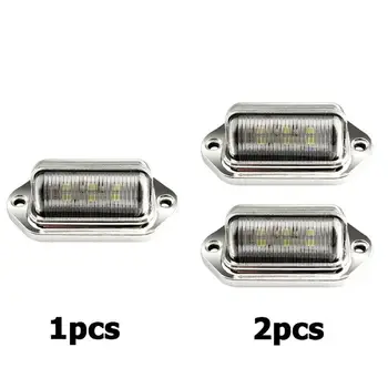 

12-24V Truck Trailer 6LED Tail Step Side Lamp Silver For License Plate Lights Tail Lights Side Lights Step Lights Door Lights