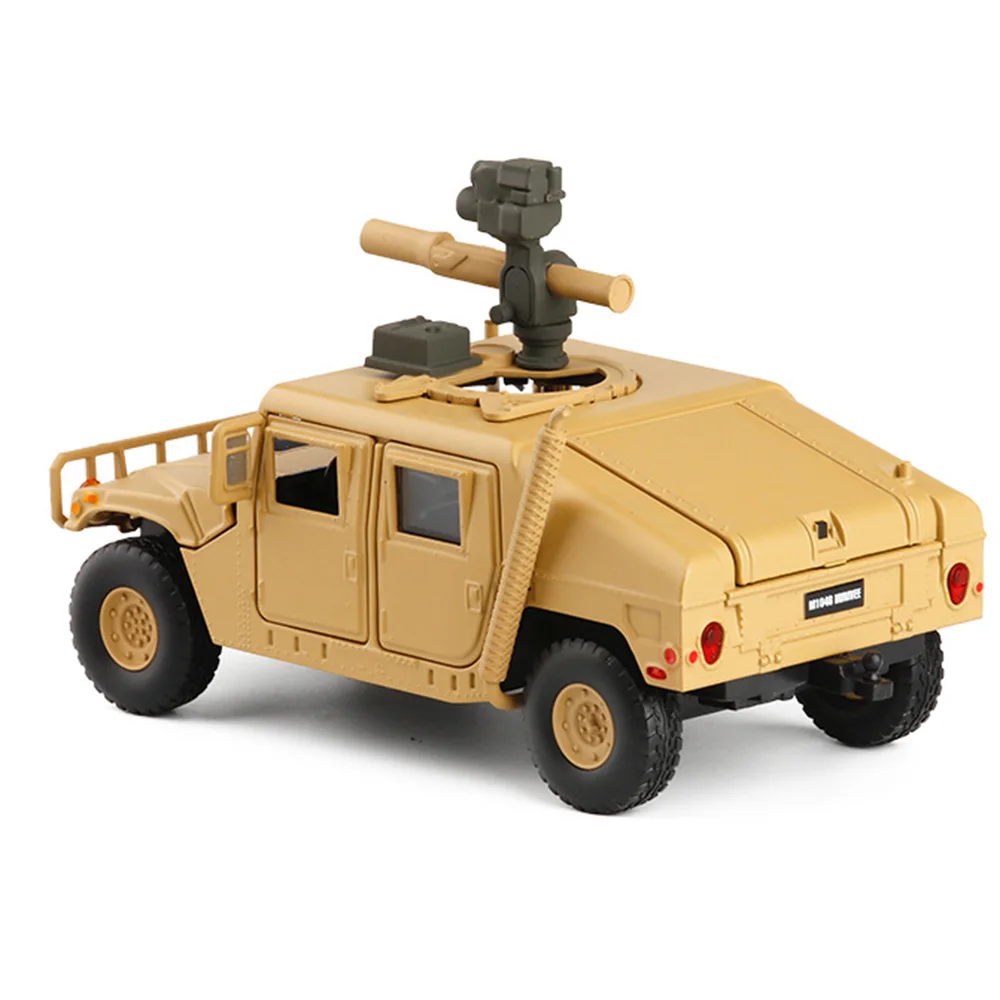 1:32 модель автомобиля, военная модель, игрушка для армии, Hummer H1, SUV, звуковой светильник, литая под давлением, металлическая игрушка для детей, подарок для мальчиков