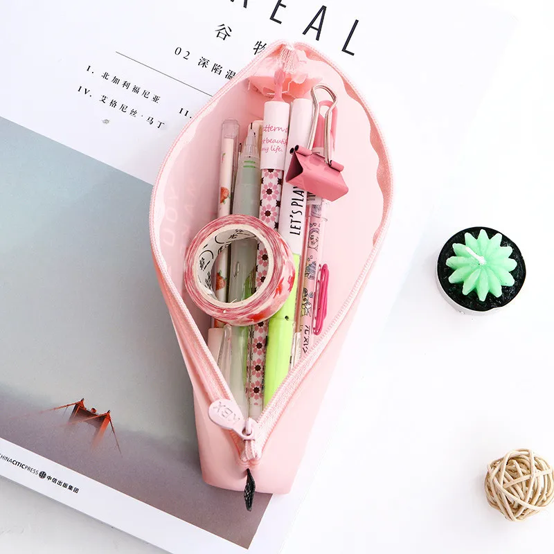 Силиконовый милый чехол для карандашей коробка девочек и мальчиков Kawaii PU пенал