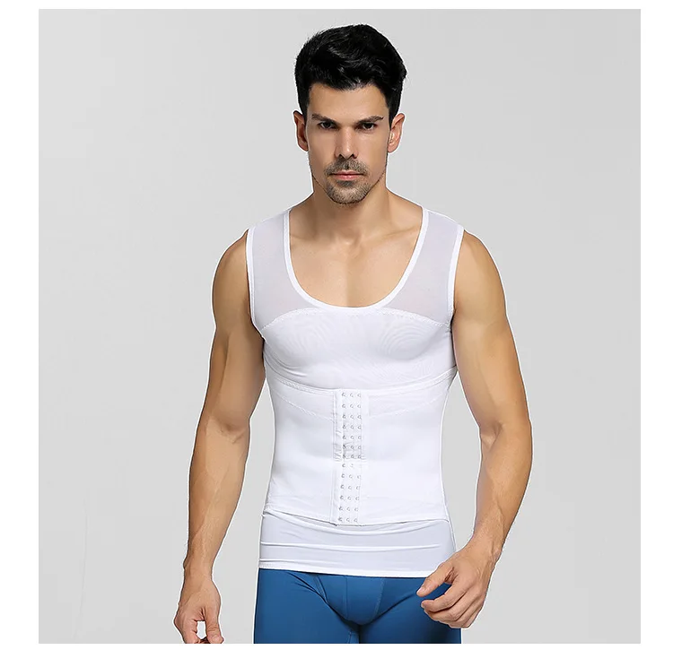 

Men Slimming Body Shaper 2019 Sleeveless Back Support Burning Vest Modeling Underwear Corset Waist Trainer Muscle Girdle Shirt
