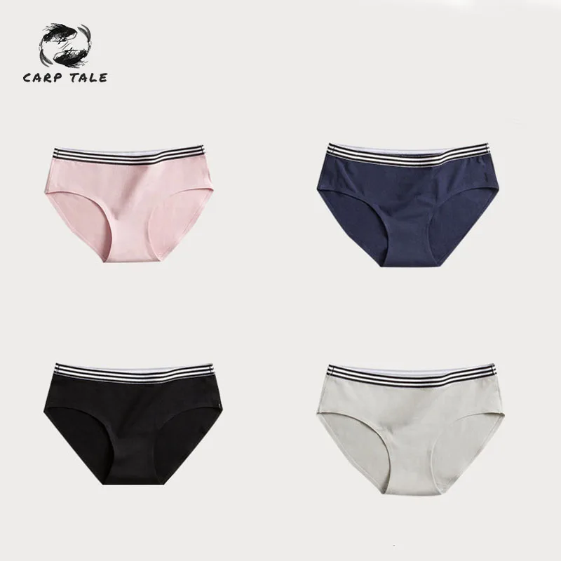 

New Design Ladies Girls Panties Mid-Waist Safety Short Women Underwear Female Boxer Breathable Stripe Belt Pants Multicolors