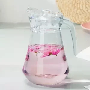 Большая емкость Бессвинцовая стеклянная бутылка для холодной воды набор бытовой бутылки для воды соки сосуд для напитка один галстук горшок стеклянная чашка для воды стекло - Цвет: 1300ML