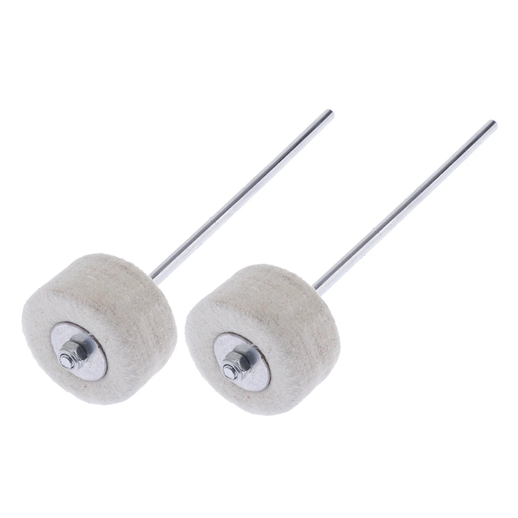 2 Pieces Drum Workshop Large Felt Bass Drum Beater Mallet White