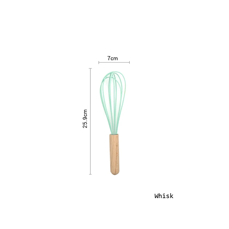 Whisk LMETJMA BPA силиконовая кухонная утварь набор антипригарных кухонных инструментов набор с деревянной посуда с ручками KC0302 - Цвет: Whisk
