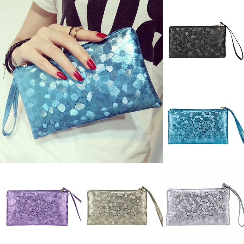 Fashion Women Wallet Solid Color Zipper Purses Card Holder Money Bag Money Bag Pu Leather Wallet Zero Wallet Phone Key Bags #A