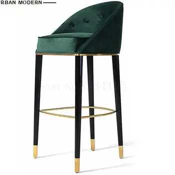 

American solid wood bar chair European retro creative high stool modern minimalist fashion bar chair bar stool bar chair