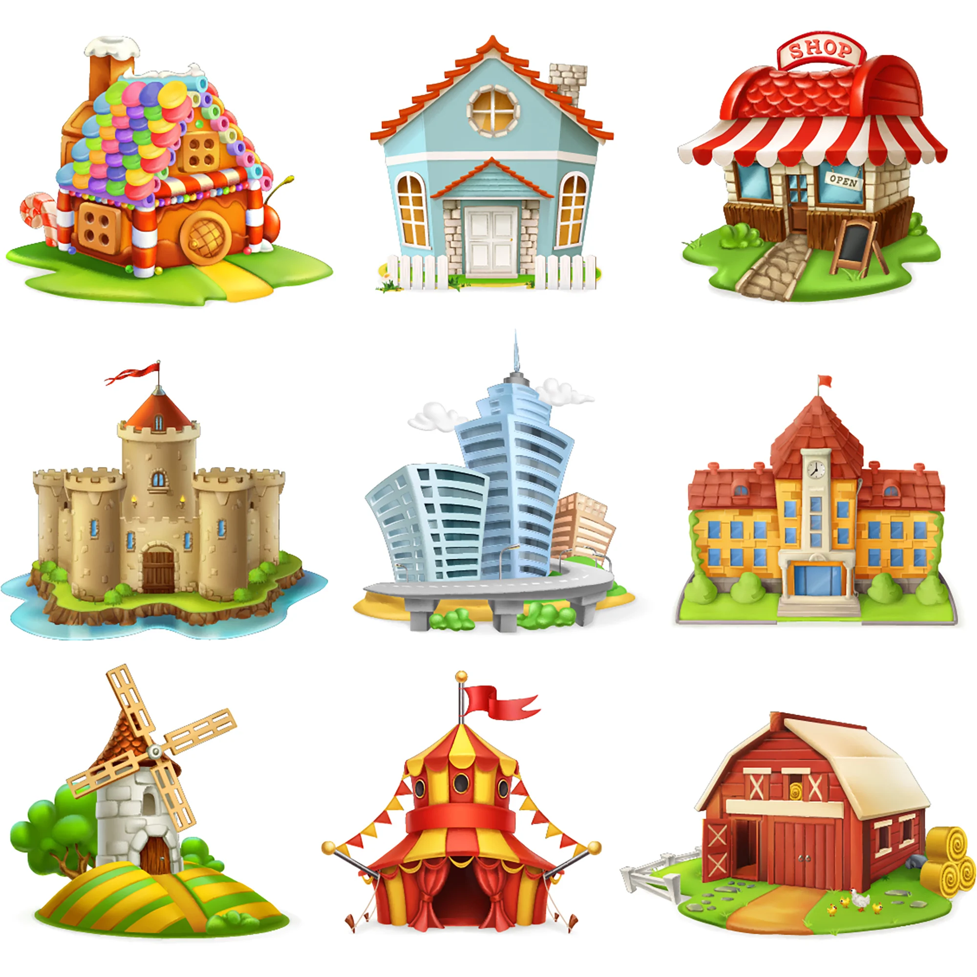 Castle Circus Windmill Metal Cutting Die Scrapbooking Embossing Dies Stencil DIY