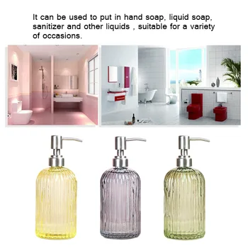 

Soap Shampoo Dispenser Liquid Hand Soap Bottle with Stainless Steel Pump for Bathroom Kitchen NIN668
