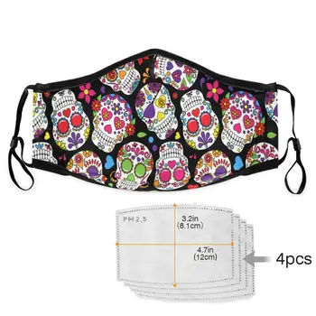 

mask filter replacements Anti Dust Mouth Custom Skull Print Design Fashion Adjustable Mouth With Filter face masks air pollution
