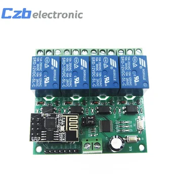 

ESP8266 12V 4Channel WiFi Relay Module Smart Home Phone Remote Control Switch