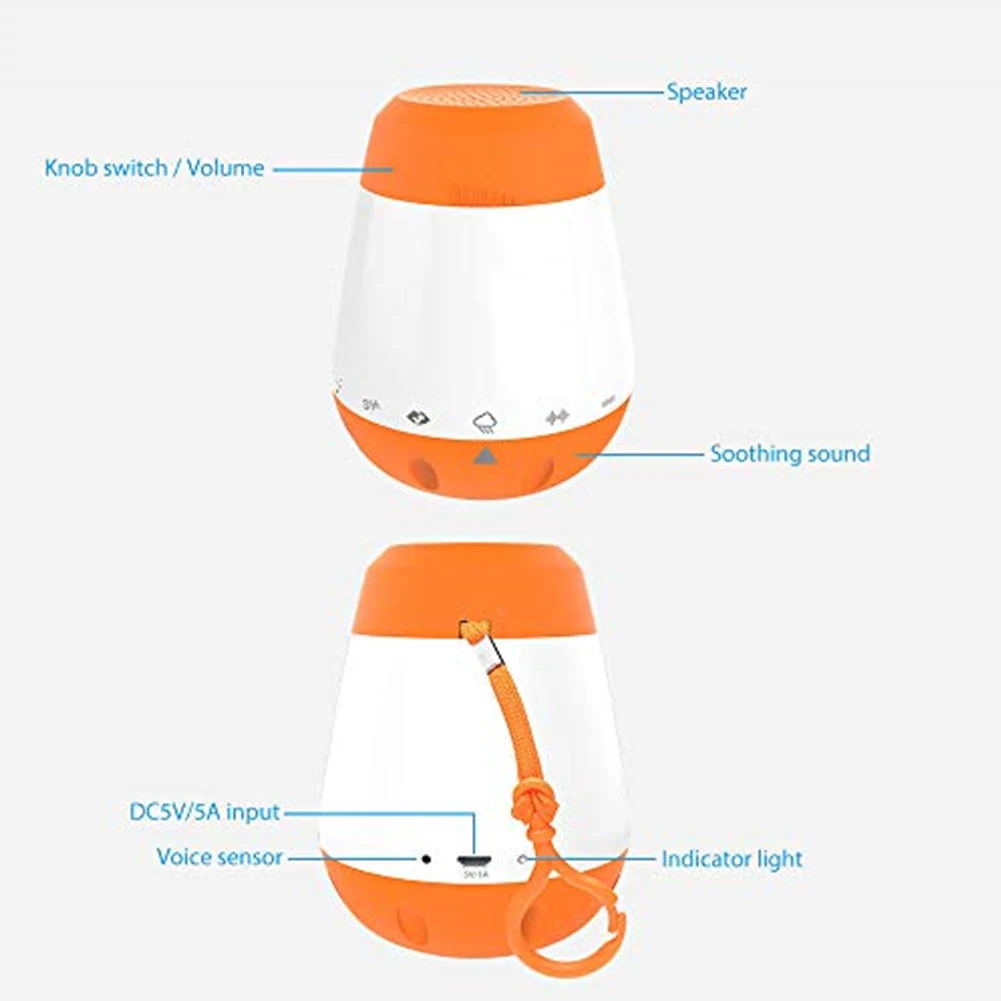 Музыкальная портативная умная терапия, звуковая машина, детский перезаряжаемый голосовой датчик, белый шум, детская пустышка для сна