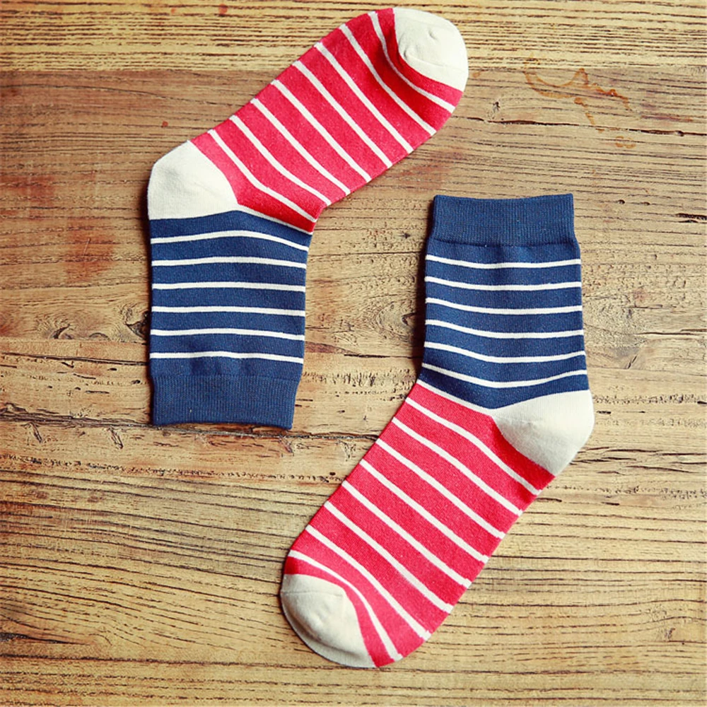 New Men Cotton Socks Antibacterial Leisure Comfortable Breathable Striped Sporting Business Socks Male Calcetines Meias Dropship