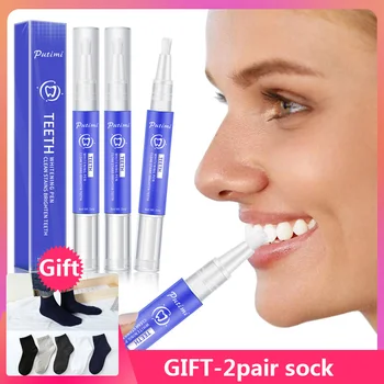 

PUTIMI Teeth Whitening Essence Pen Bleaching Teeth Whitening Pen Removes Plaque Stains Cleaning Serum Toothpaste Gel Whitener