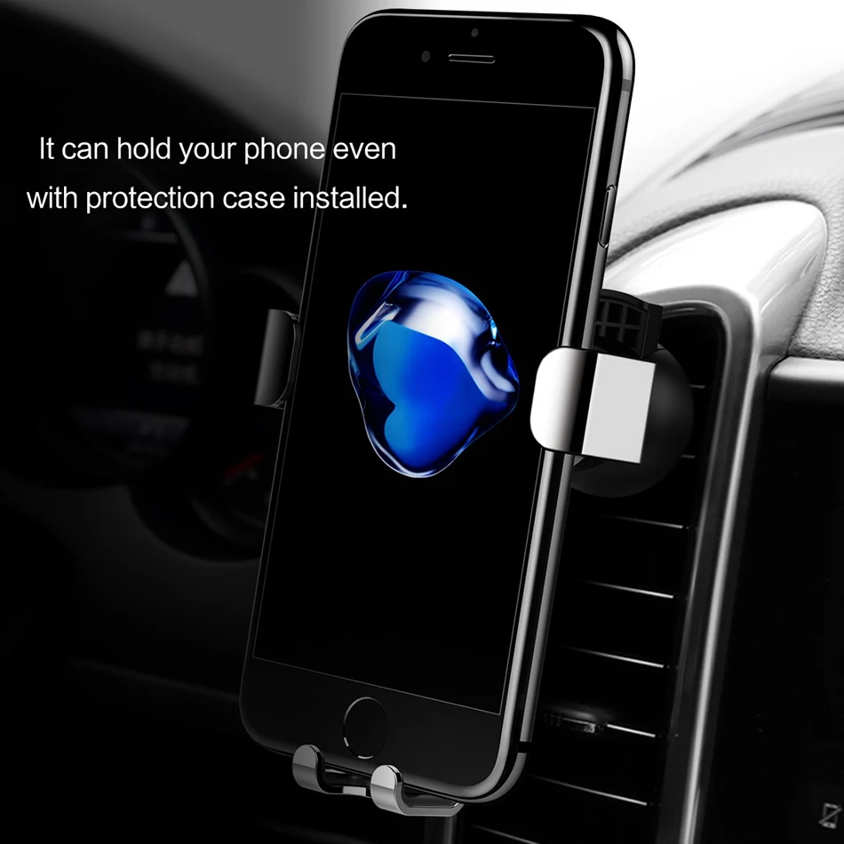 Универсальный автомобильный держатель для телефона ROCK Gravity для iPhone X XS 8 7, Xiaomi, huawei, samsung, смартфона, крепление на вентиляционное отверстие, подставка для автомобиля