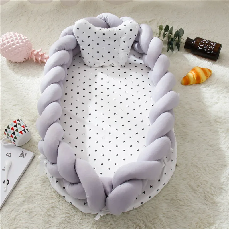 Портативный детская кроватка-лежак для новорожденных Детская кроватка для младенцев для сна подушка с рисунком гнезда для новорожденных