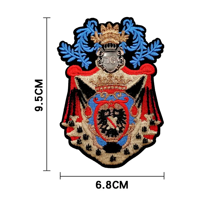GUGUTREE вышитая металлическая нашивка beetle Crown Tiger lion нашивки с изображением волка аппликация Одежда Куртка значок нашивки для одежды YC-38