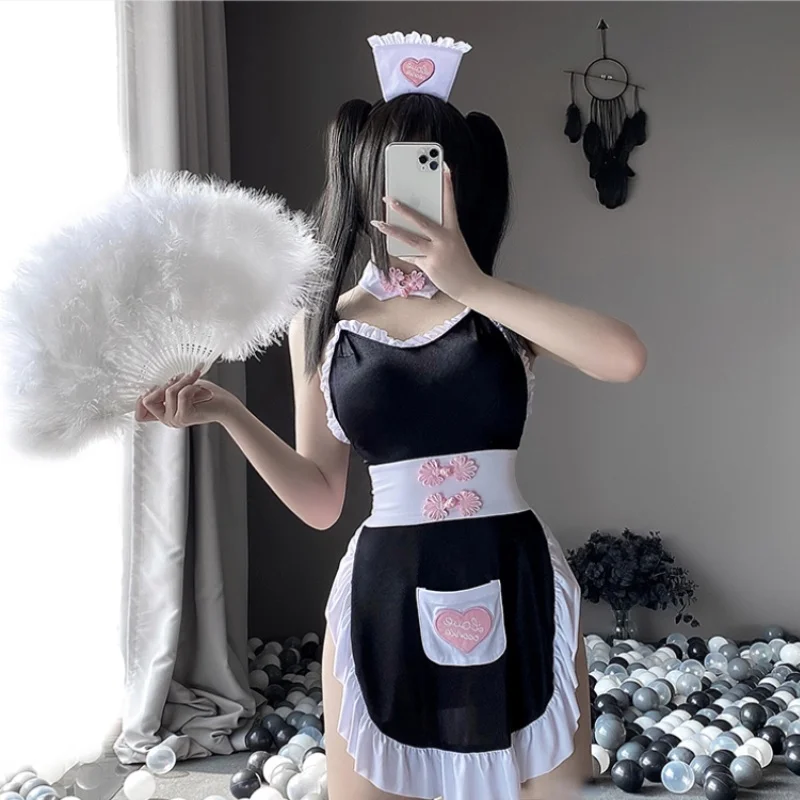 Women Maid Dress Cosplay Anime Show Restaurant Cutework Crossdress Cat  Print Cute Outfit Dresses  Fruugo IN