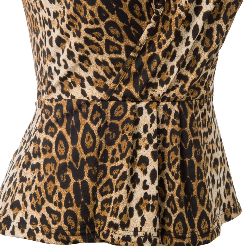 Модный укороченный Топ для женщин с леопардовым узором Camisole Cami Топы на бретельках с v-образным вырезом сексуальная летняя яркая короткая пляжная одежда для женщин